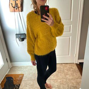 London Kaye Fuzzy Mustard Sweater XS